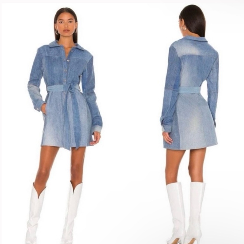 EB Denim Revolve Patchwork Dress Cotton Made in California NWT XS✨